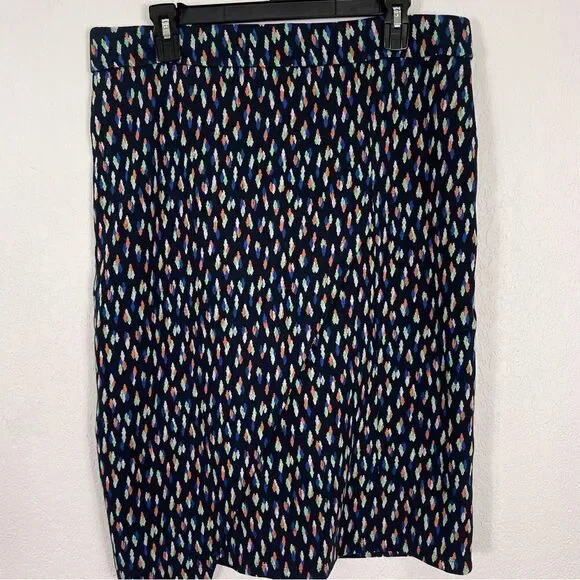 Maeve by Anthropologie Black with Orange, Blue, & Green Patterned Pencil Skirt - Picture 3 of 6